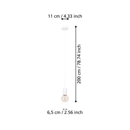 Eglo - Lestenec na vrvici 1xE27/40W/230V bela