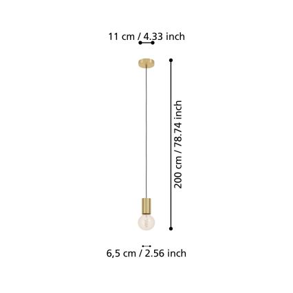 Eglo - Lestenec na vrvici 1xE27/40W/230V zlata