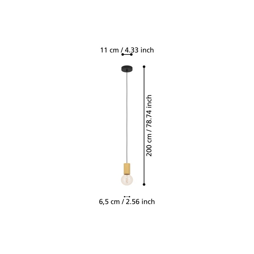 Eglo - Lestenec na vrvici 1xE27/40W/230V rjava