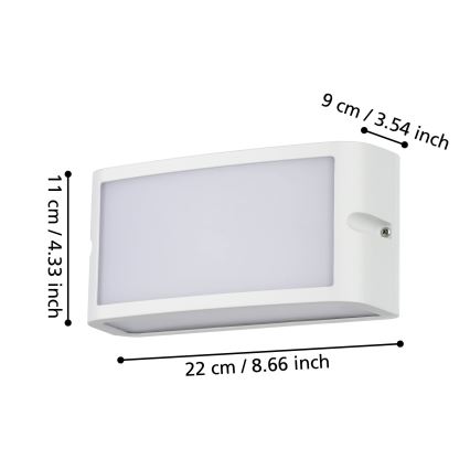 Eglo - LED Zunanja stenska svetilka LED/10,5W/230V bela IP54