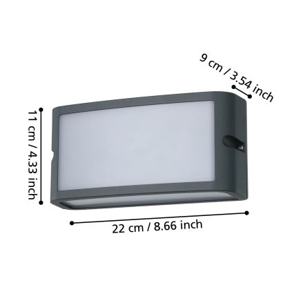 Eglo - LED Zunanja stenska svetilka LED/10,5W/230V antracit IP54