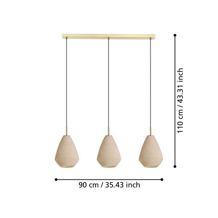 Eglo - Lestenec na vrvici 3xE27/40W/230V