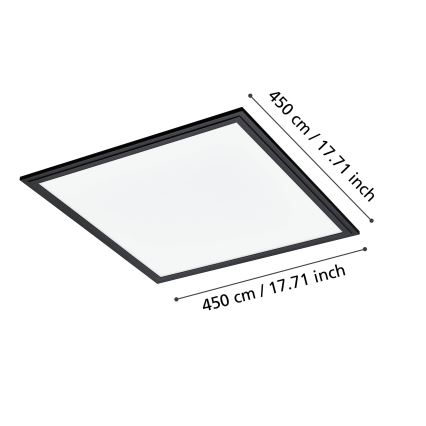 Eglo - LED Stropna svetilka LED/21,5W/230V 45x45 cm črna