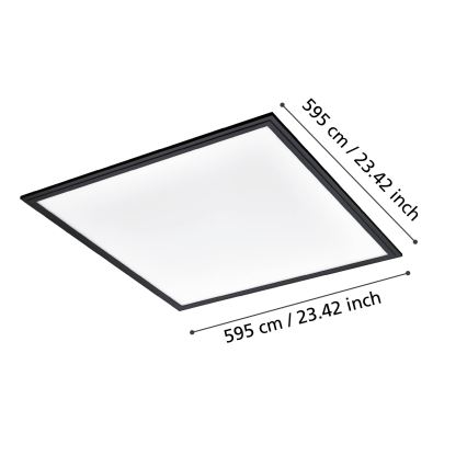 Eglo - LED Stropna svetilka LED/33W/230V 60x60 cm črna