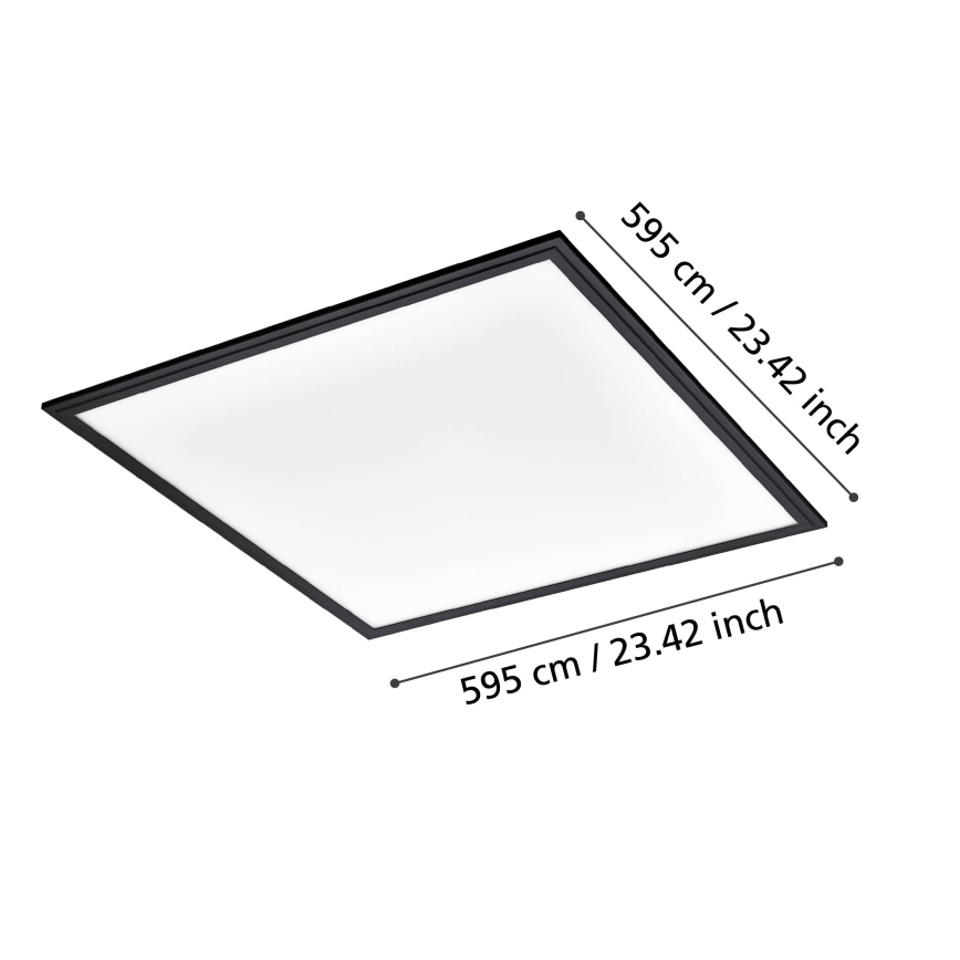 Eglo - LED Stropna svetilka LED/33W/230V 60x60 cm črna