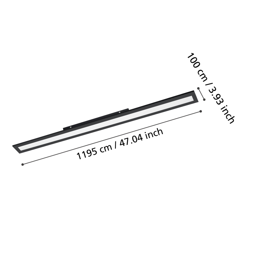 Eglo - LED Stropna svetilka LED/38W/230V 120x10 cm črna