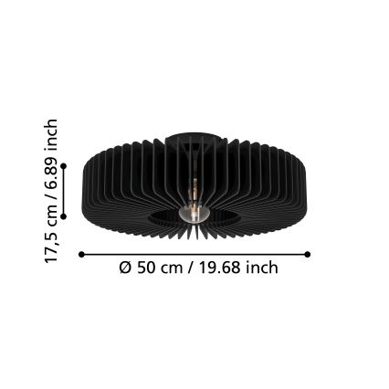 Eglo - Stropna svetilka 1xE27/40W/230V črna