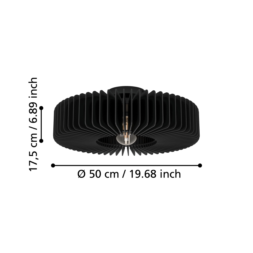 Eglo - Stropna svetilka 1xE27/40W/230V črna