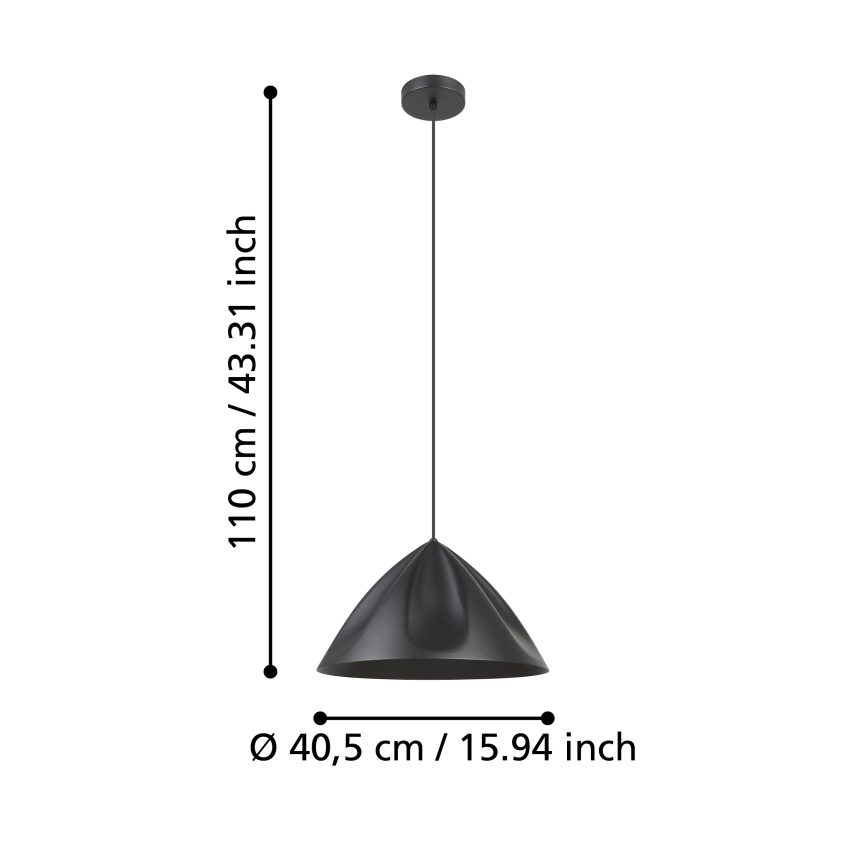 Eglo - Lestenec na vrvici 1xE27/40W/230V črna