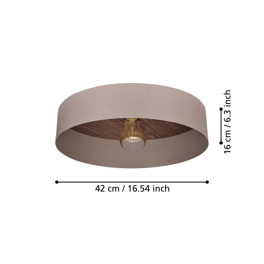 Eglo 900838 - Stropna svetilka DUAIA 1xE27/40W/230V rjava