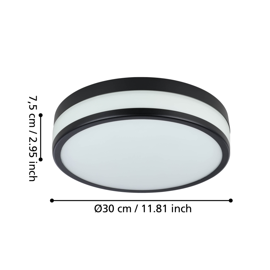 Eglo - LED Kopalniška stropna svetilka LED/17,1W/230V IP44 črna