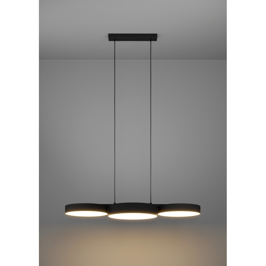 Eglo - LED RGBW Zatemnitveni lestenec na vrvici 3xLED/7,5W/230V 2700-6500K črna