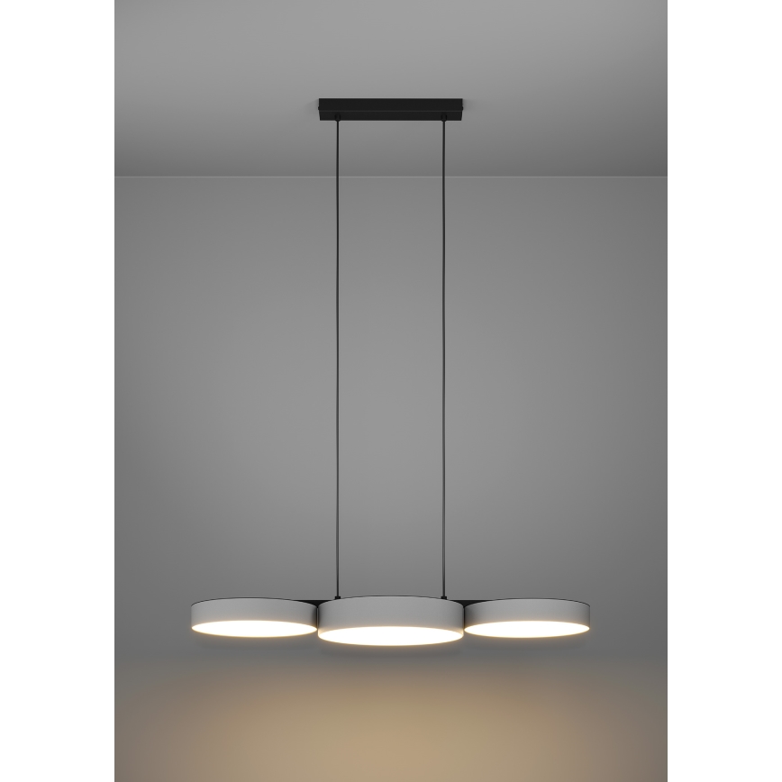 Eglo - LED RGBW Zatemnitveni lestenec na vrvici 3xLED/7,5W/230V 2700-6500K siva