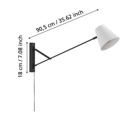 Eglo - Stenska svetilka 1xE27/40W/230V