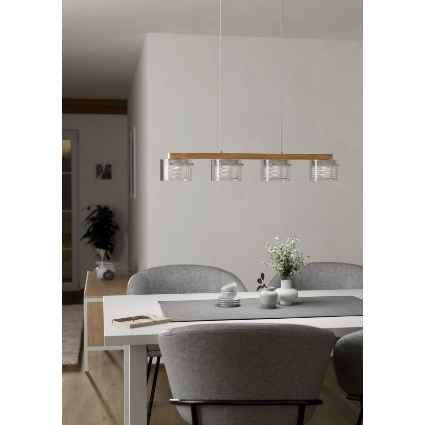 Eglo - LED RGBW Zatemnitveni lestenec na vrvici 4xLED/3,7W/230V 2700-6500K