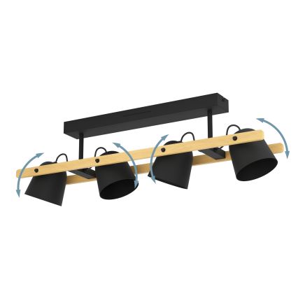 Eglo - LED RGBW Zatemnitveni nadgradni lestenec 4xLED/3,7W/230V 2700-6500K