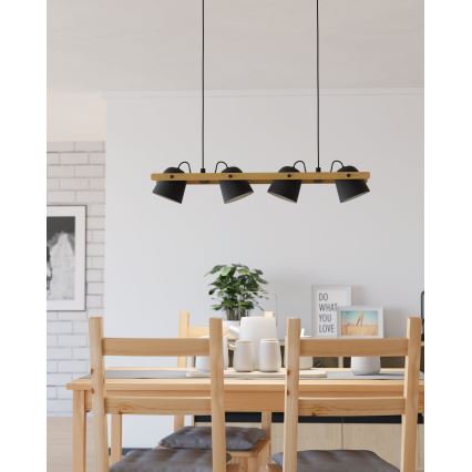 Eglo - LED RGBW Zatemnitveni lestenec na vrvici 4xLED/3,7W/230V 2700-6500K