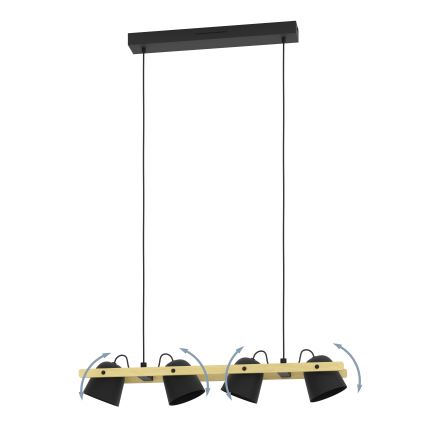 Eglo - LED RGBW Zatemnitveni lestenec na vrvici 4xLED/3,7W/230V 2700-6500K