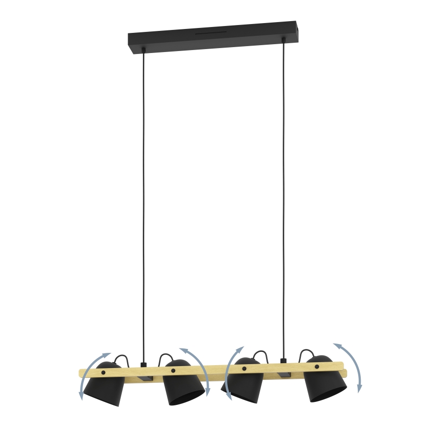 Eglo - LED RGBW Zatemnitveni lestenec na vrvici 4xLED/3,7W/230V 2700-6500K