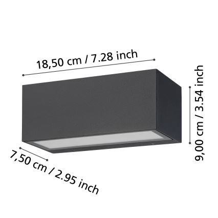 Eglo - LED Zunanja stenska svetilka 2xLED/5W/230V IP65