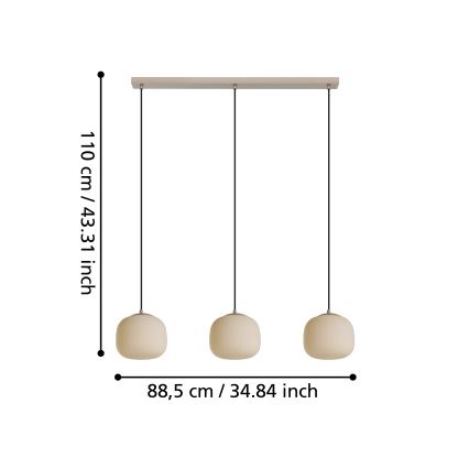 Eglo - Lestenec na vrvici 3xE27/40W/230V
