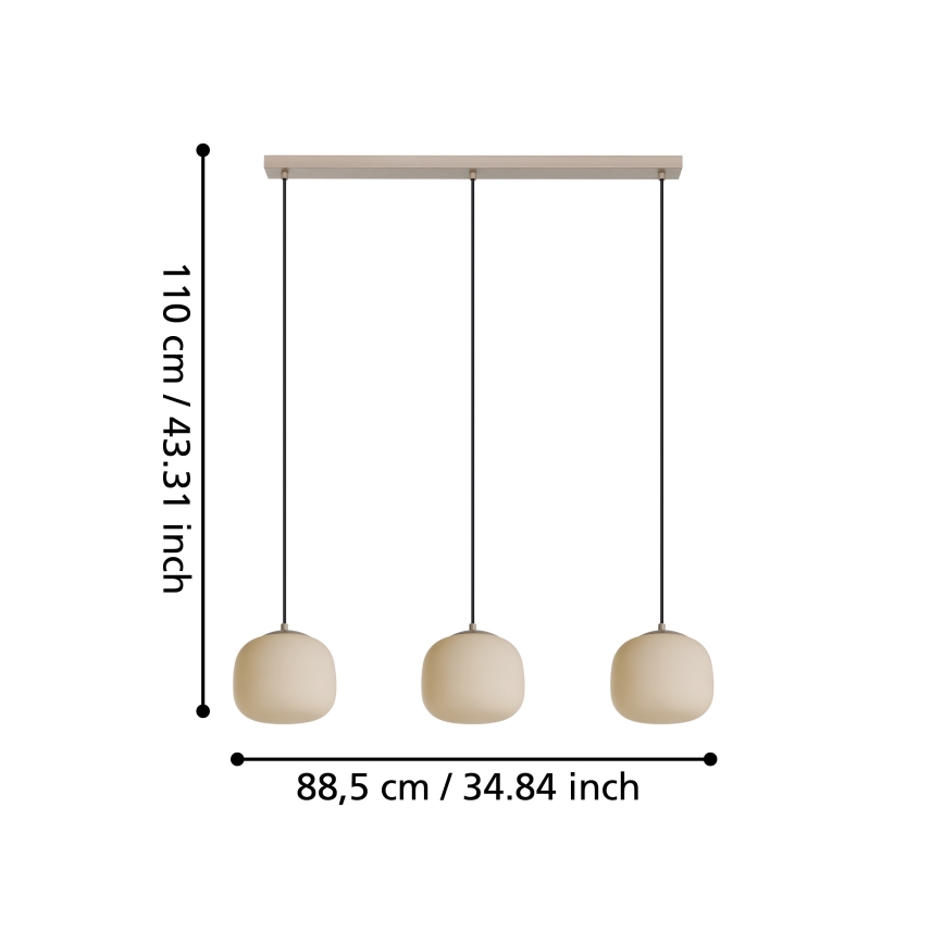 Eglo - Lestenec na vrvici 3xE27/40W/230V