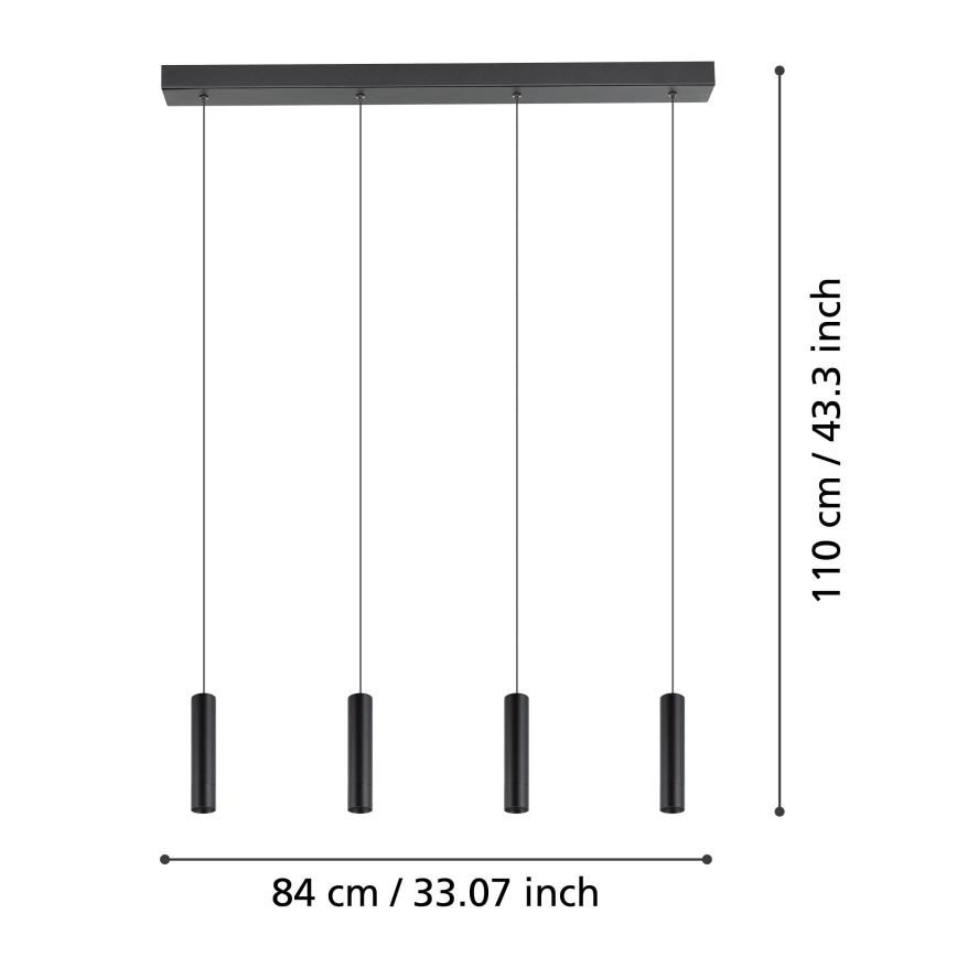 Eglo - LED Zatemnitveni lestenec na vrvici 4xLED/5,4W/230V