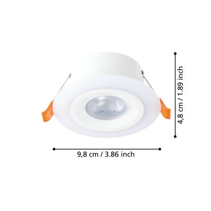 Eglo - komplet 3x LED vgradnih stropnih svetilk LED/4,8W/230V, bela