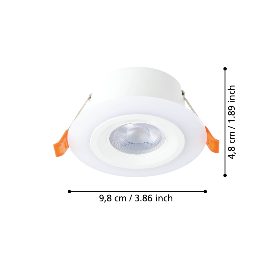 Eglo - komplet 3x LED vgradnih stropnih svetilk LED/4,8W/230V, bela