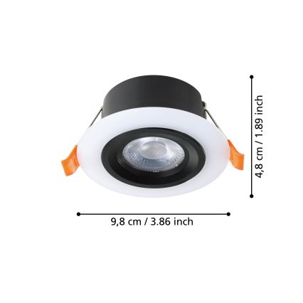 Eglo - KOMPLET 3x vgradnih stropnih LED svetilk LED/4,8W/230V črna