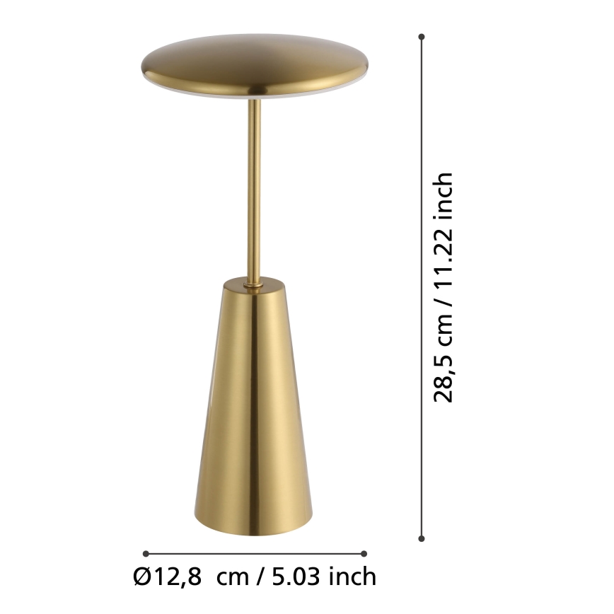 Eglo - LED Zatemnitvena zunanja svetilka na dotik LED/2,8W/5V 2400K/3000K/4000K 5200 mAh IP54 zlata
