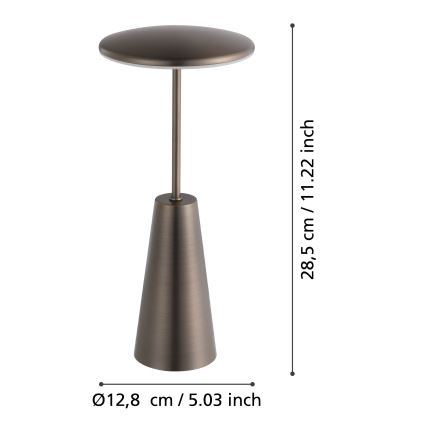 Eglo - LED Zatemnitvena zunanja svetilka na dotik LED/2,8W/5V 2400K/3000K/4000K 5200 mAh IP54 bež
