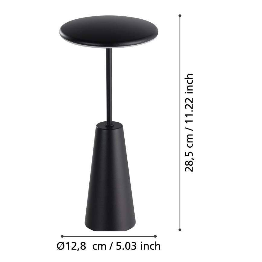Eglo - LED Zatemnitvena zunanja svetilka na dotik LED/2,8W/5V 2400K/3000K/4000K 5200 mAh IP54 črna
