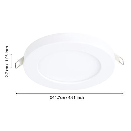 Eglo - LED Vgradna svetilka LED/5,5W/230V 3000K bela