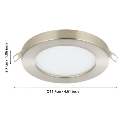 Eglo - LED Vgradna svetilka LED/5,5W/230V 3000K krom