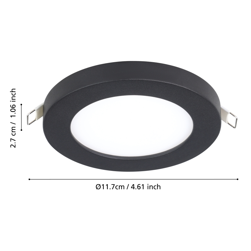 Eglo - LED Vgradna svetilka LED/5,5W/230V 4000K črna