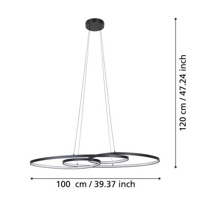 Eglo - LED Zatemnitveni lestenec na vrvici LED/38W/230V