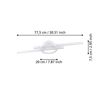 Eglo - RGBW Zatemnitvena stropna svetilka LED/23,5W/230V 2700-6500K bela + Daljinski upravljalnik