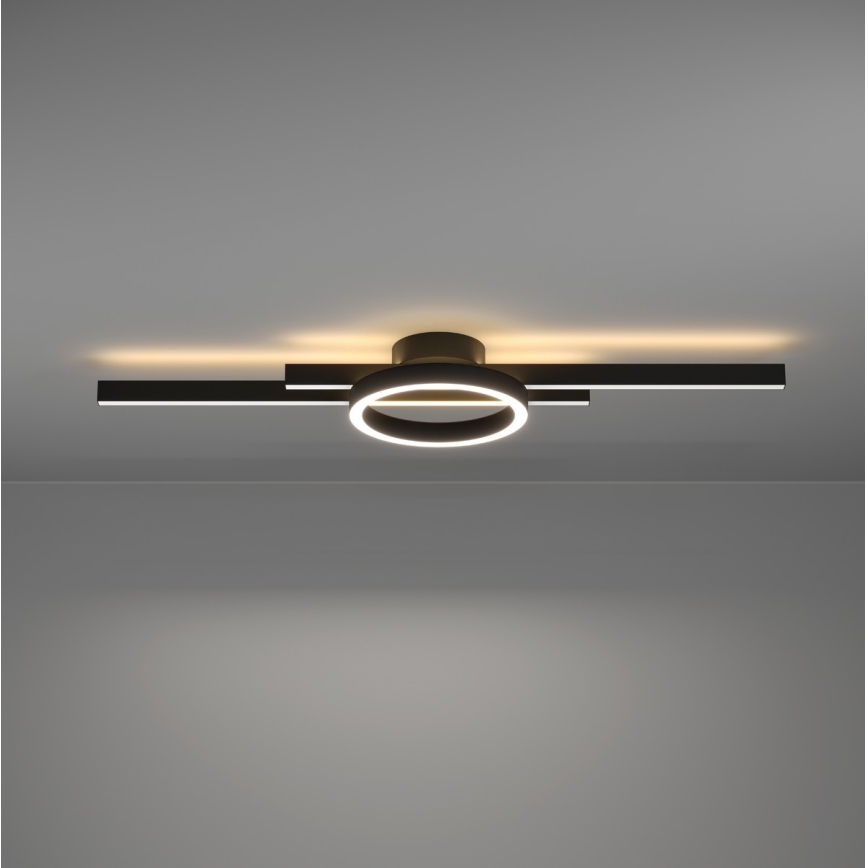Eglo - LED RGBW Zatemnitvena stropna svetilka LED/23,5W/230V 2700-6500K črna + Daljinski upravljalnik