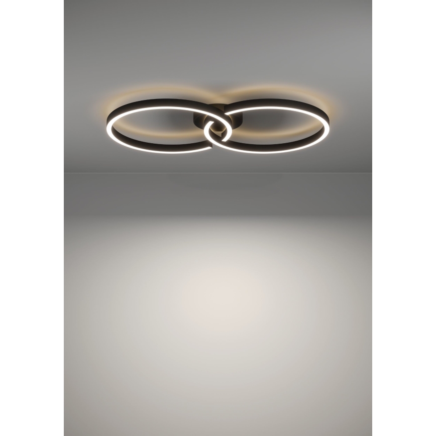 Eglo 900955 - LED RGBW Zatemnitvena stropna svetilka LED/19,5W/230V 2700-6500K črna + Daljinski upravljalnik