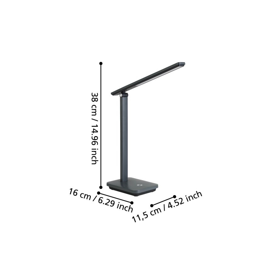 Eglo - LED Zatemnitvena polnilna namizna svetilka LED/3,6W/5V 1800mAh siv