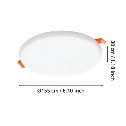 Eglo - LED Kopalniška vgradna svetilka LED/11,5W/230V pr. 15,5 cm IP65