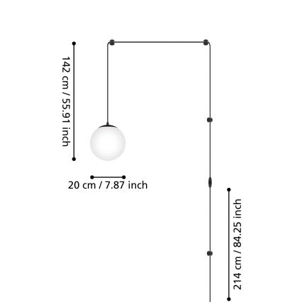 Eglo - Lestenec na vrvici 1xE27/40W/230V