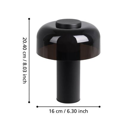 Eglo - LED Zatemnitvena zunanja svetilka na dotik LED/2,25W/5V 2400-4000K 5200 mAh IP44 črna