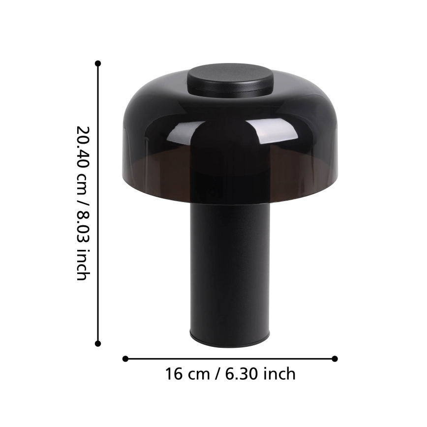 Eglo - LED Zatemnitvena zunanja svetilka na dotik LED/2,25W/5V 2400-4000K 5200 mAh IP44 črna