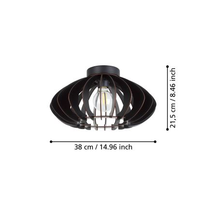 Eglo - Stropna svetilka 1xE27/40W/230V pr. 38 cm črna