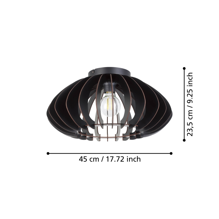 Eglo - Stropna svetilka 1xE27/40W/230V pr. 45 cm črna