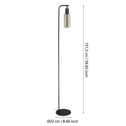 Eglo - Stojna svetilka 1xE27/4W/230V črna/dimna