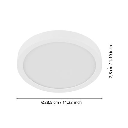 Eglo - LED stropna svetilka s senzorjem gibanja FUEVA LED/17W/230V 3000K ø 28,5 cm premer 28,5 cm