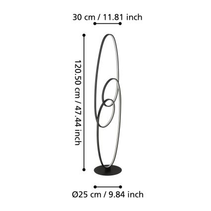 Eglo - LED Talna svetilka LED/38W/230V 3000K črna
